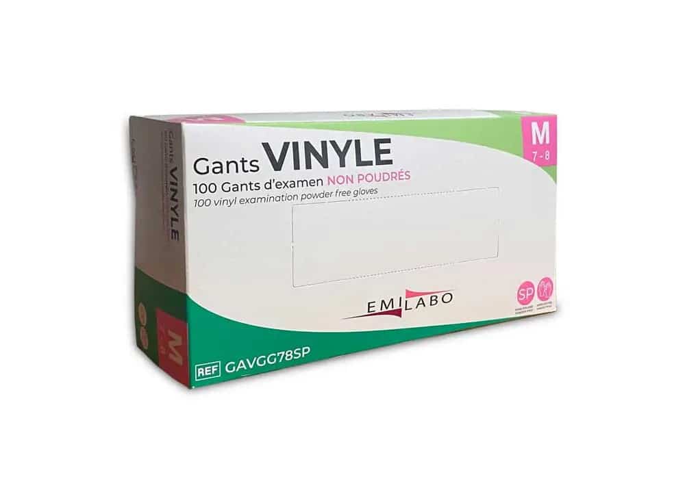 Gants Fins En Vinyle Mapa Sensibilité - Boîte De 20 - Taille M - Non Poudrés, Hypoallergéniques, Recyclables